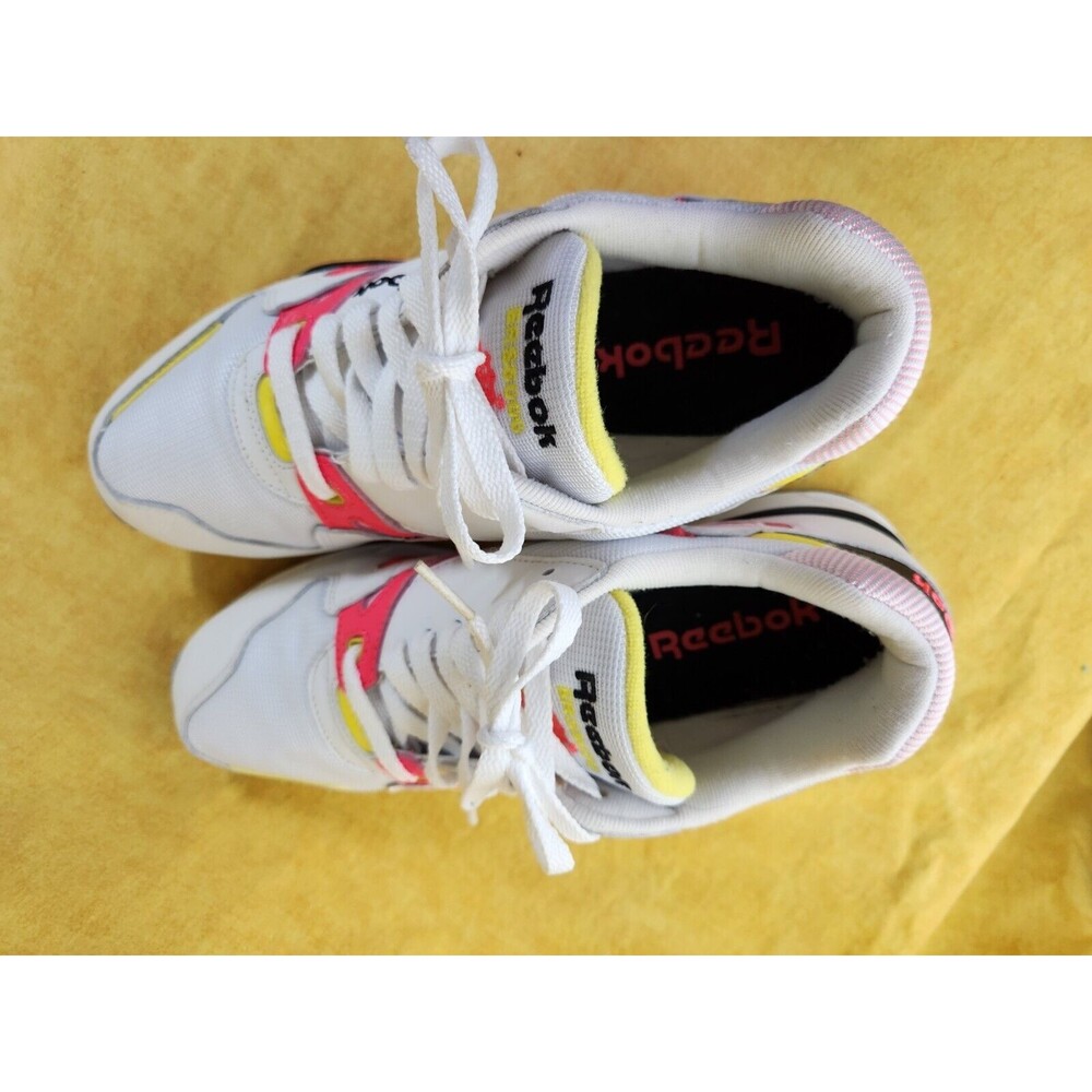 Vtg Mens Reebok ERS 5000 Running Trainers Shoes Pink/neon‎ White Leather  Size 8 - Picture 11 of 16